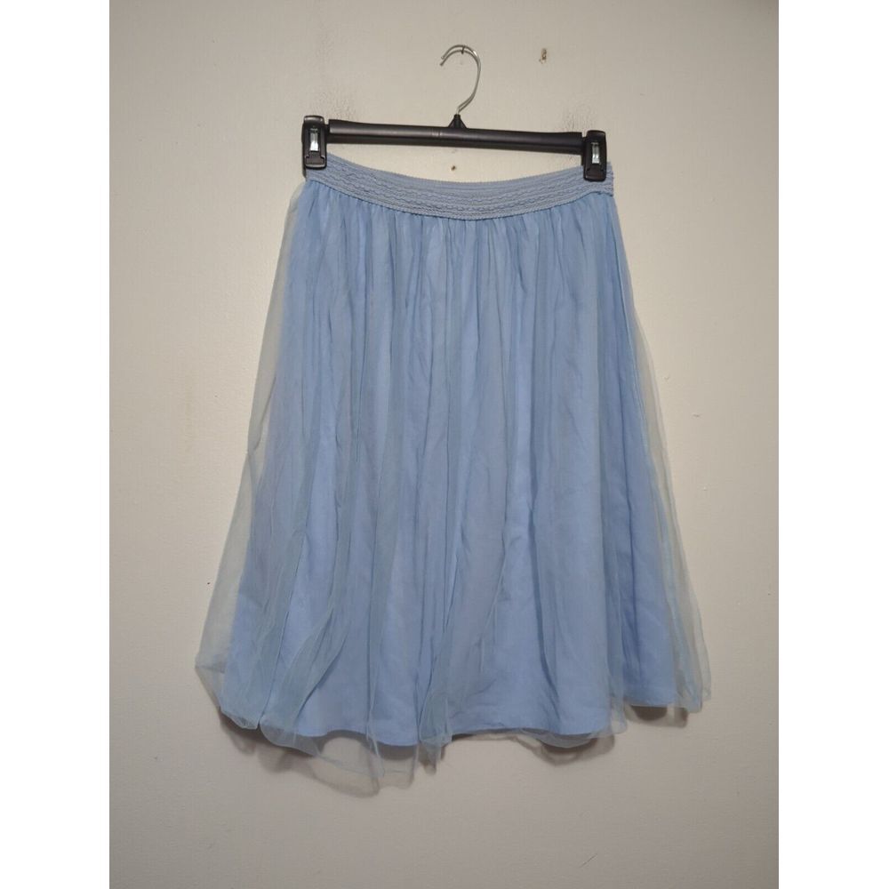 Miami Light Blue Tulle Midi Skirt Size Small Braided Elastic Waist Fairycore